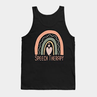 Cute Floral Speech Therapy / Cute Speech Language Pathologist Gift / Colored Heart Tank Top